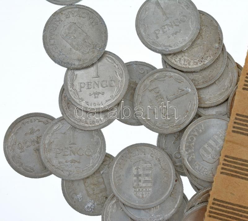 1941-1944. 1P Al (100db) 'Országos Takarékbank - 100 Forint, 20 darab 5 Forintos' papírzacskóban, a zacskó bélyegzés nélkül T:vegyes oxidáció, porózus Adamo P6.1 - Image 2