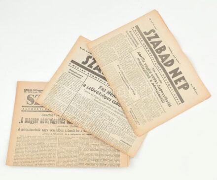 1945 Szabad Nép 3 db száma + Szabad Szó 1 db száma