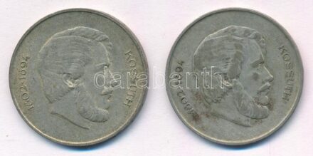 1947. 5Ft Ag 'Kossuth' (2x) T:2-,3 patina Adamo F8.1