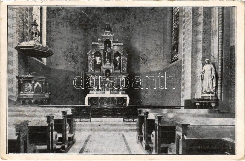 1934 Budapest II. Lipótmező, M. kir. állami elme- és ideggyógyintézet, kápolna, belső. Hollenzer felvétele (EK)