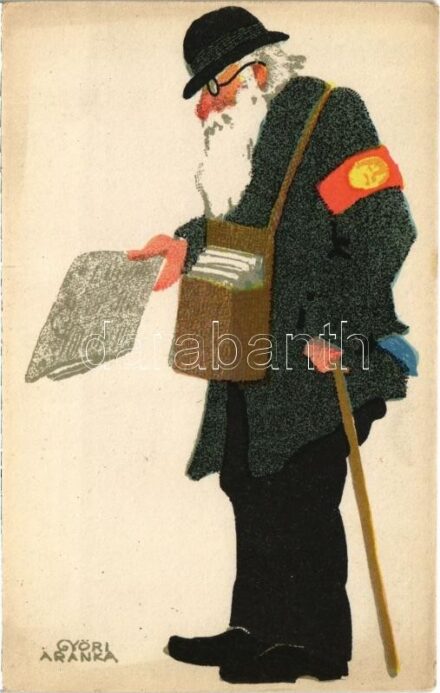 Budapesti alakok sorozat. Készültek az Orsz. M. kir. Iparművészeti Iskolában. Magyar Földrajzi Intézet R.-T. / Ungarische Werkstätte / Hungarian art postcard s: Győri Aranka