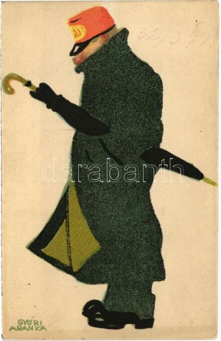 Budapesti alakok sorozat. Készültek az Orsz. M. kir. Iparművészeti Iskolában. Magyar Földrajzi Intézet R.-T. / Ungarische Werkstätte / Hungarian art postcard s: Győri Aranka (EK)