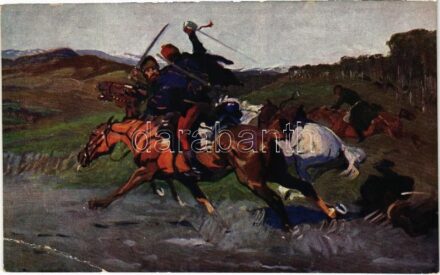 1916 Kozákhalál Máramarosban. A M. kir. honvédelmi minisztérium hadsegélyező hivatala kiadása / WWI Austro-Hungarian K.u.K. military art postcard, support fund s: Juszkó (vágott / cut)