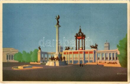 1938 Budapest XXXIV. Nemzetközi Eucharisztikus Kongresszus főoltára / 34th International Eucharistic Congress, main altar s: Börtsök (EK)