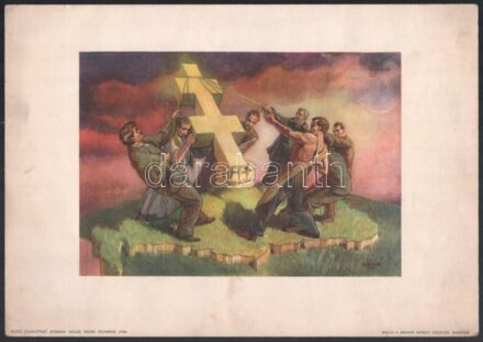 1934 Hollós Endre (1907- ?): Vérszerződés, offszet, Bp., Magyar Nemzeti Szövetség irredenta kiadványa, 16x23 cm