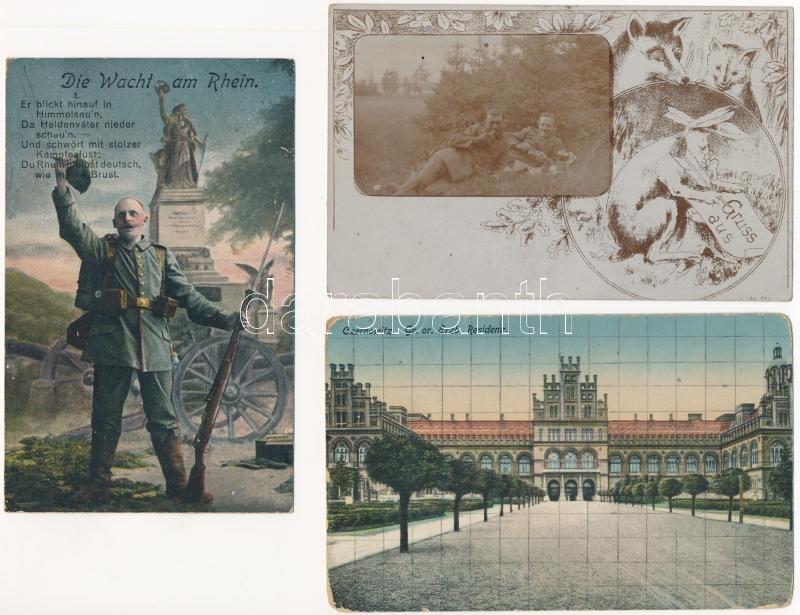 6 db RÉGI katonai tábori posta képeslap (1915, 1917, 1944) / 6 pre-1945 WWI and WWII military field posts - Image 2