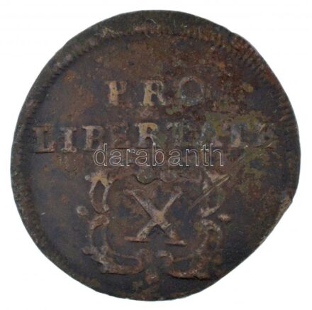 1706. X Poltura Cu 'II. Rákóczi Ferenc' (6,49g) T:2,2- Hungary 1706. X Poltura Cu 'Francis II Rákóczi' (6,49g) C:XF,VF Huszár: 1535., Unger II.: 1133.a