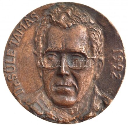 Török János (1932-1996) 1992. 'Dr. Süle Tamás 1992' egyoldalas, öntött bronz plakett (96-97mm) T:1-