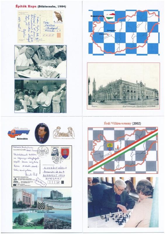 10 db MODERN használatlan sakk motívumlap kíváló minőségben Pápai János gyűjteményéből / 10 modern unused Chess motive postcards in excellent condition from János Pápai's collection (393-402)