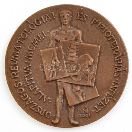 Nagy István János (1938-) 2001. 'Országos Reumatológiai és Fizikoterápiás Intézet - Alapítva: MCMLI' bronz emlékérem eredeti tokban (90mm) T:2