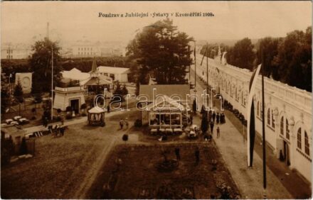 1908 Kromeríz, Pozdrav z Jubilejní vystavy / Jubilee exhibitions, Vilem Povondra. photo