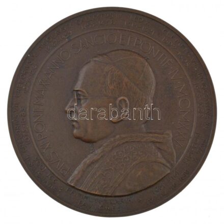 Berán Lajos (1882-1943), Rejőd Tiborc (1892-1972) DN 'IX. Pius' Br emlékérem eredeti díszdobozban (45mm) T:1