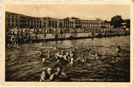 1938 Baden bei Wien, Thermal Strandbad / spa, bathers