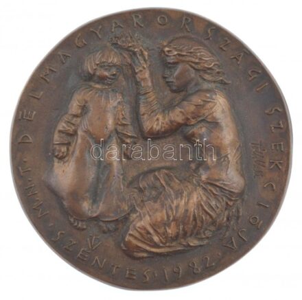 Tóth Valéria (1943- ) 1982. 'M.N.T. Délmagyarországi Szekciója - Szentes 1982' egyoldalas, öntött bronz plakett (112mm) T:1-
