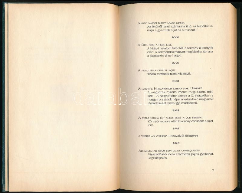 Latin mondások. Bölcsességek a mindennapokról. hn., 2003., Aquila. Magyar és latin nyelven. Kiadói műbőr-kötés. - Image 2