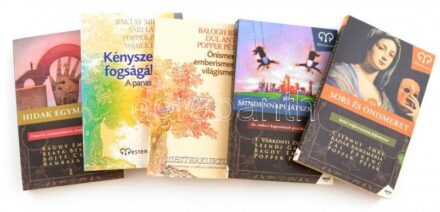 5 db pszichológiai könyv: Kényszerek fogságában - A panaszkodó ember; Önismeret, emberismeret, világismeret; Mindennapi játszmáink - Az emberi kapcsolatok pszichológiája; Sors és önismeret - Belső erőforrásaink felfedezése; Hidak