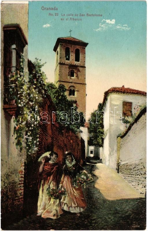 Granada, La Calle de San Bartolome en el Albaicin / street view (EM)