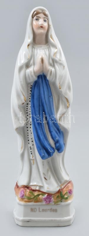 Porcelán Mária szobor, kopott, jelzés nélkül, m: 19 cm