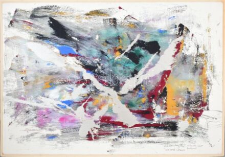 Rubint Ávrahám Péter (1959-): Korlátok nélkül, 1997. Olaj, papír, jelzett, kartonra kasírozva, 66x91,5 cm.