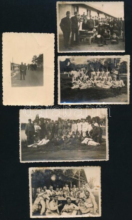 cca 1943 5 db vegyes katonai fotó 4x6 cm