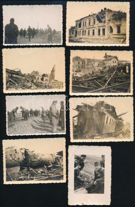 cca 1941 Délvidéki katonai fotók. Szabadka, stb 7 db 4x6 cm