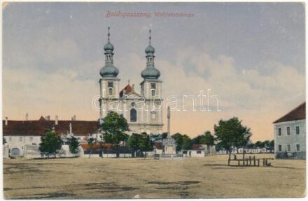 1918 Boldogasszony, Fertőboldogasszony, Frauenkirchen; Wallfahrtskirche / Boldogasszony búcsújáró templom (ázott / wet damage)