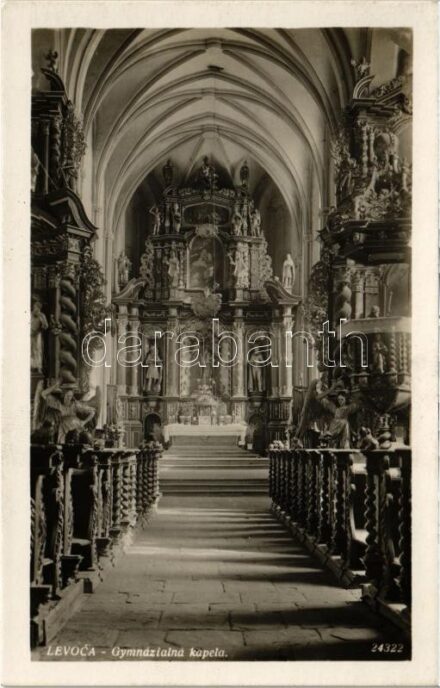Lőcse, Levoca; Gymnázialná kapela / gimnázium kápolnája belső. P. Fapsa / school chapel, interior