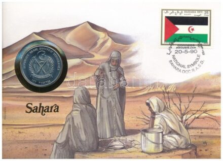 Szaharai Arab Demokratikus Köztársaság 1994. 100p 'Őskori állatok sorozat - Triceratops' Ni-acél felbélyegzett borítékban, bélyegzéssel, német nyelvű ismertetővel T:1 Sharawi Arab Democratic Republic 1994. 100 Pesetas 'Prehistoric