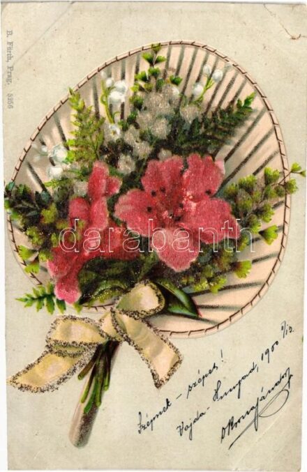 1900 Flowers. Decorated, litho (EB)