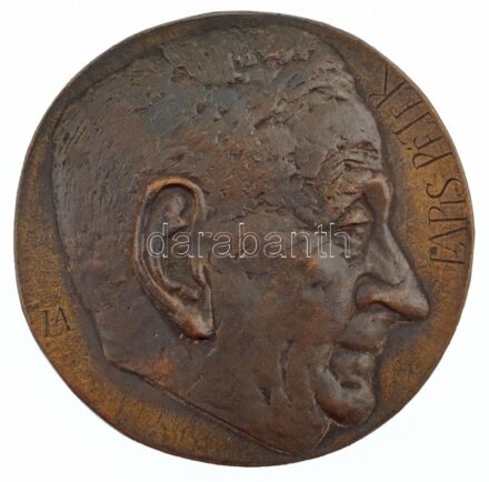 Lapis András (1942- ) 1972. 'Lapis Péter / A TIVIZIG Szeged Szociális Épület' kétoldalas, öntött bronz plakett (98mm) T:2