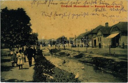 1914 Homonna, Homenau, Humenné; Kossuth Lajos utca, Mindenféle szeszes italok mérése zárt palackokba. Fejes Jakab kiadása (W.L.?) 2013. / street, beer, wine and liquor shop