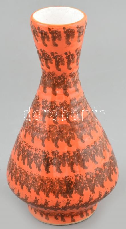 Retró kerámia váza, jelzés nélkül, hibátlan, m: 22 cm