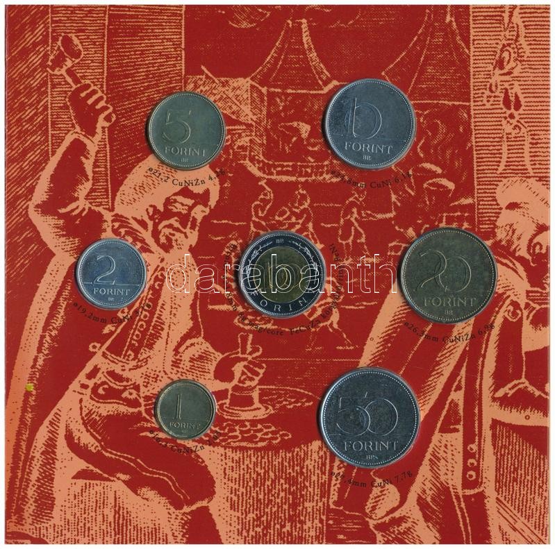 2001. 1Ft-100Ft (7xklf) forgalmi sor szettben, 'Magyarország pénzérméi' sorozat T:BU patina Adamo FO34 - Image 2