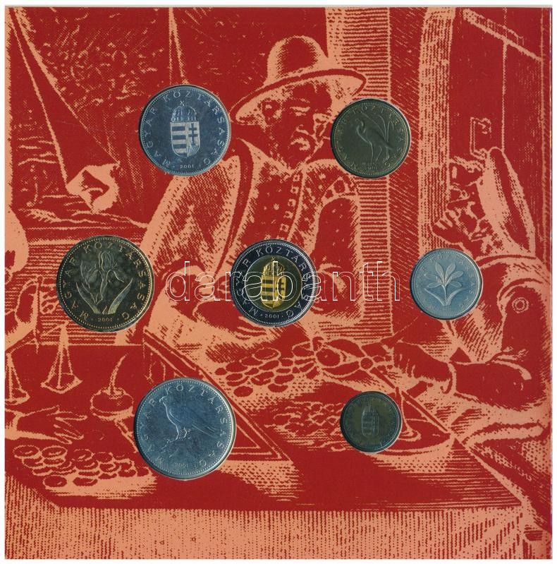 2001. 1Ft-100Ft (7xklf) forgalmi sor szettben, 'Magyarország pénzérméi' sorozat T:BU patina Adamo FO34 - Image 3