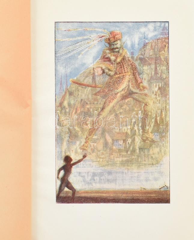 Ady Endre válogatott versei. Vál.: Dóczy Jenő. Jaschik Álmos illusztrációival. Bp., 1921, Pallas, 234 p. + 8 t. (színes képtáblák, hártyapapírral). Kiadói papírkötés, sérült, szétvált, helyenként foltos, több lap kijár. - Image 2