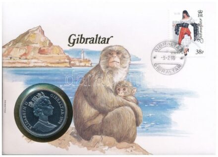 Gibraltár 1994. 1C Cu-Ni 'Sherlock Holmes visszatérésének 100. évfordulója sorozat - Hegedű' forgalomba nem került emlékkiadás felbélyegzett borítékban, bélyegzéssel, német nyelvű leírással T:PP Gibraltar 1994. 1 Crown Cu-Ni