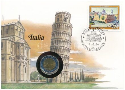 Olaszország 1984. 500L felbélyegzett borítékban, bélyegzéssel, német nyelvű tájékoztatóval T:1- Italy 1984. 500 Lire in envelope with stamp, cancellation and a prospectus in german C:AU