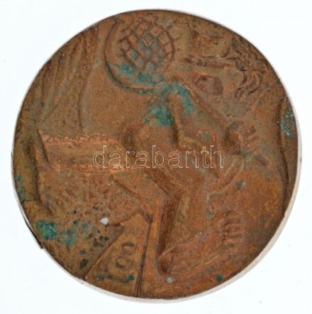 Rajki László (1939- ) 2001. 'BUÉK - BONNE NOUVELLE ANNÉE RAJKI L. SZENTENDRE' kétoldalas bronz emlékérem (51mm) T:2 patina