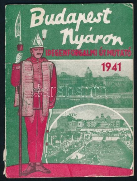 Zaharescu Sándor: Budapest nyáron. Idegenforgalmi útmutató. Bp., 1941, Szállodai Éttermi és Kávéházi Alkalmazottak Genfi Szövetségének Magyarországi Egyesülete Propaganda Osztálya, 63+(1) p. Kiadói papírkötés, kissé sérült, a