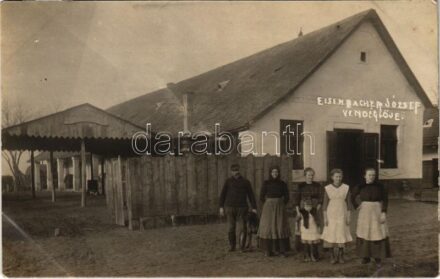 Ismeretlen település, Eisenbacher József vendéglője. photo (fl)
