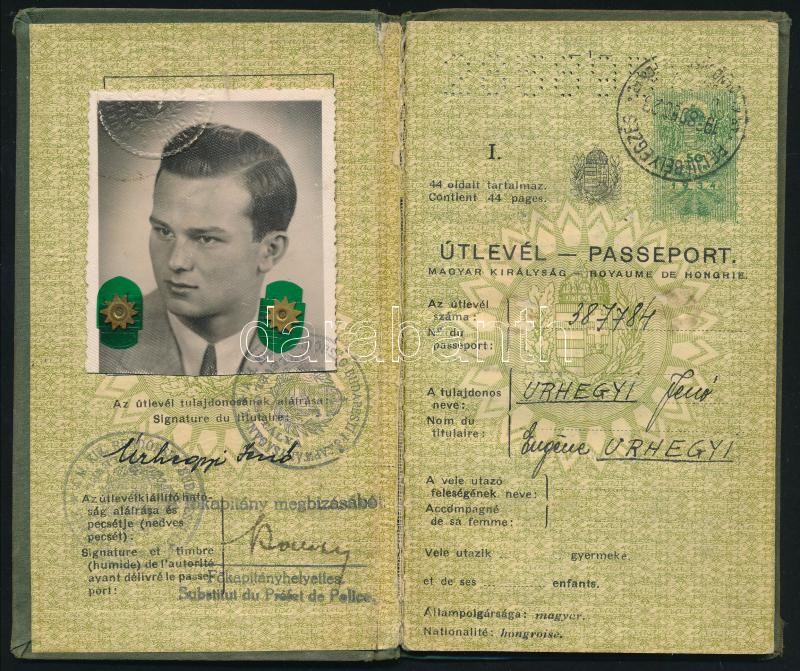 1939 Keményfedeles útlevél