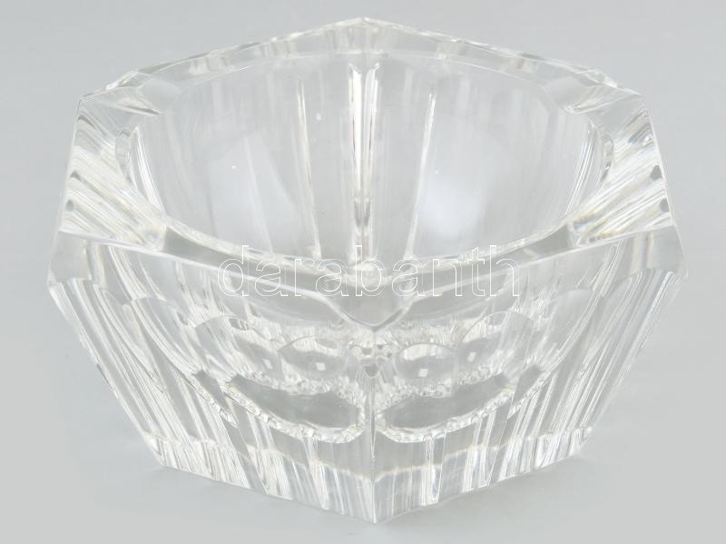 Öntött kristály hamutál, hibátlan, d: 14,5cm