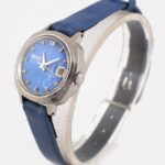 Seiko Hi-Beat automata, női karóra, kék számlappal, bőr szíjjal, működik, szép állapotban, d: 24 mm - Image 2