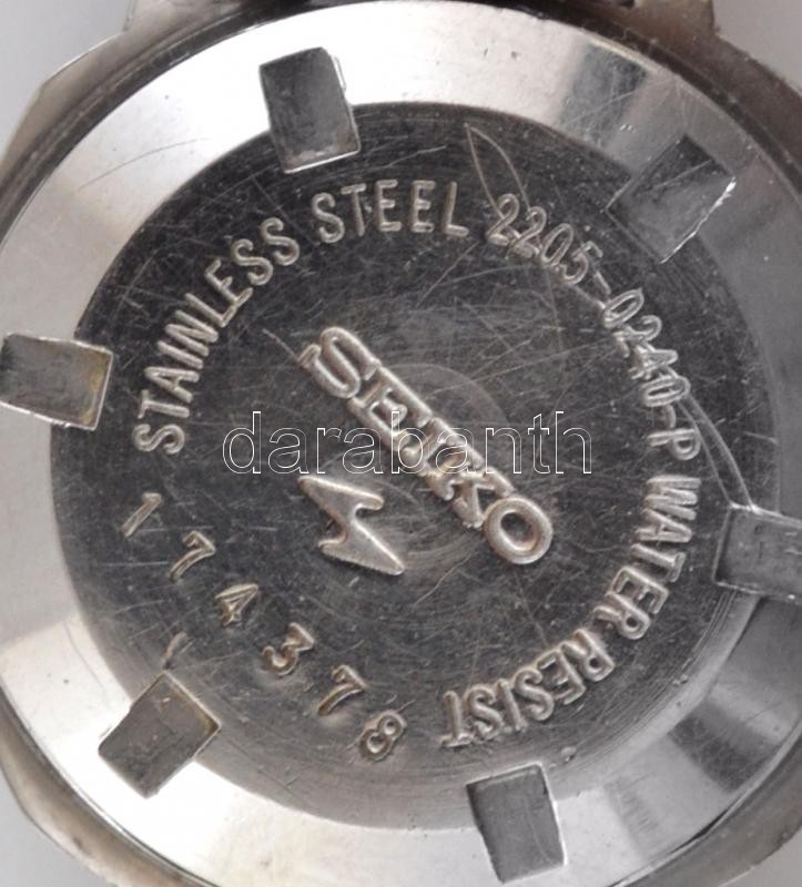 Seiko Hi-Beat automata, női karóra, kék számlappal, bőr szíjjal, működik, szép állapotban, d: 24 mm - Image 4