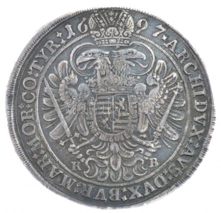 1691K-B Tallér Ag 'I. Lipót' Körmöcbánya (27,92g) T:2 kis ph. Hungary 1691K-B Thaler Ag 'Leopold I' Kremnitz (27,92g) C:XF small edge error Huszár: 1374., Unger II.: 1022.a