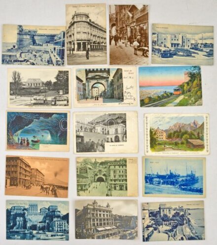 Kb. 100 db RÉGI olasz város képeslap vegyes minőségben / Cca. 100 pre-1945 Italian town-view postcards in mixed quality