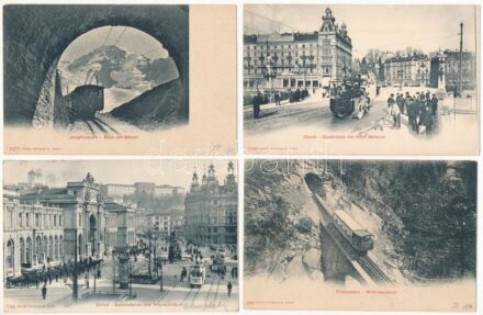 50 db RÉGI hosszú címzéses, használatlan svájci város képeslap vegyes minőségben / 50 pre-1910 unused Swiss town-view postcards in mixed quality (Edition Photoglob Co. Zürich)