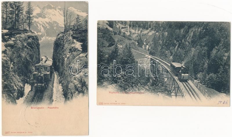 50 db RÉGI hosszú címzéses, használatlan svájci város képeslap vegyes minőségben / 50 pre-1910 unused Swiss town-view postcards in mixed quality (Edition Photoglob Co. Zürich) - Image 3