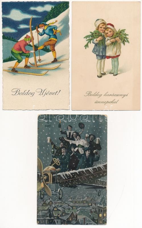 43 db RÉGI üdvözlő motívum képeslap vegyes minőségben / 43 pre-1945 greeting motive postcards in mixed quality - Image 2