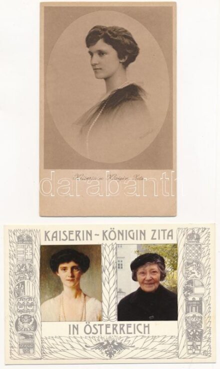 Zita magyar és cseh királyné, osztrák császárné / Queen Zita - 2 db képeslap, az egyik modern emléklap / 2 postcards, one modern
